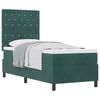 vidaXL Pat cu arcuri cu saltea Verde &icirc;nchis 80 x 200 cm Catifea