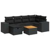 vidaXL Set canapele de grădină cu perne, 7 piese, negru, poliratan