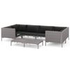 vidaXL Set mobilier de grădină cu perne, 7 piese,gri &icirc;nchis, poliratan