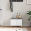 vidaXL Bancă pentru hol cu pernă cu depozitare Alb 60 x 38 x 46 cm