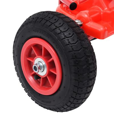 vidaXL Mașinuță kart cu pedale și roți pneumatice, roșu