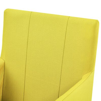 vidaXL Scaune de bucătărie cu cotiere, 4 buc., galben, material textil