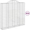 vidaXL Coșuri gabion arcuite 14 buc, 200x50x180/200cm, fier galvanizat