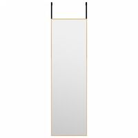 vidaXL Oglindă pentru ușă, auriu, 30x100 cm, sticlă și aluminiu