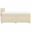 vidaXL Pat box spring cu saltea, crem, 140x200 cm, textil