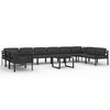 vidaXL Set mobilier de grădină cu perne, 11 piese, antracit, aluminiu