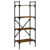 vidaXL Bibliotecă cu 4 niveluri, stejar fumuriu, 56x31,5x138,5 cm lemn