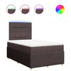 vidaXL Pat box spring cu saltea, maro &icirc;nchis, 120x200 cm, textil