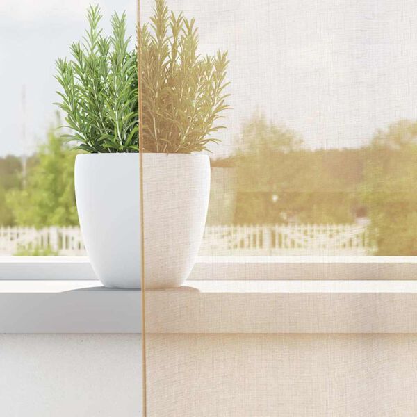 vidaXL Perdele Voile cu Bucle 2 buc Nisip 140x245 cm