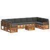 vidaXL Seturi de canapele cu pernă 11 pcs Natural și Antracit