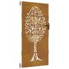 vidaXL Poartă de grădină 85x175 cm, oțel corten, design copac