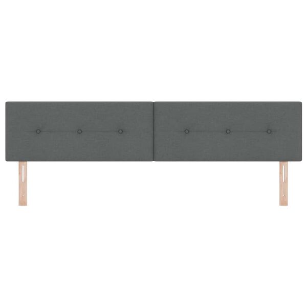 vidaXL Tăblie cap cu headboard Gri închis 200 cm țesătură