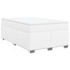 vidaXL Pat box spring cu saltea, alb, 120x190 cm, piele ecologică