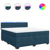 vidaXL Pat box spring cu saltea, albastru, 180x200 cm, catifea