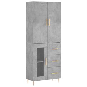 vidaXL Dulap &icirc;nalt, gri beton, 69,5x34x180, lemn compozit