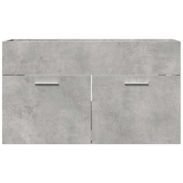 vidaXL Dulap de chiuvetă baie gri beton, 90x38,5x46 cm, lemn prelucrat