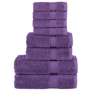 vidaXL Set de prosoape premium SOLUND, 8 piese, violet, 600 g/m&sup2;