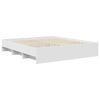 vidaXL Cadru de pat cu headboard Alb 200 x 200 cm Lemn compozit