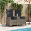 vidaXL Bancă reclinabilă cu masă Gri și gri &icirc;nchis 126 x 65 x 112 cm