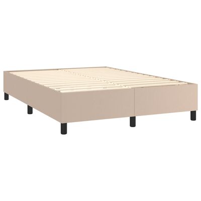 vidaXL Cadru de pat, cappuccino, 140x200 cm, piele ecologică