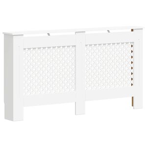 vidaXL Mască pentru calorifer, MDF, 152x19x81,5 cm, alb