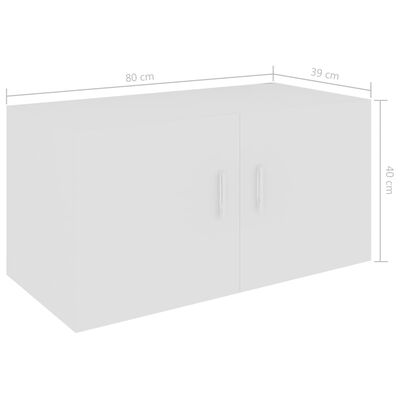 vidaXL Dulap montat pe perete, alb, 80x39x40 cm, PAL