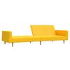 vidaXL Canapea extensibilă cu taburet, cu 2 locuri, galben, textil