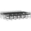 vidaXL Set mobilier de grădină, 13 piese, negru, poliratan