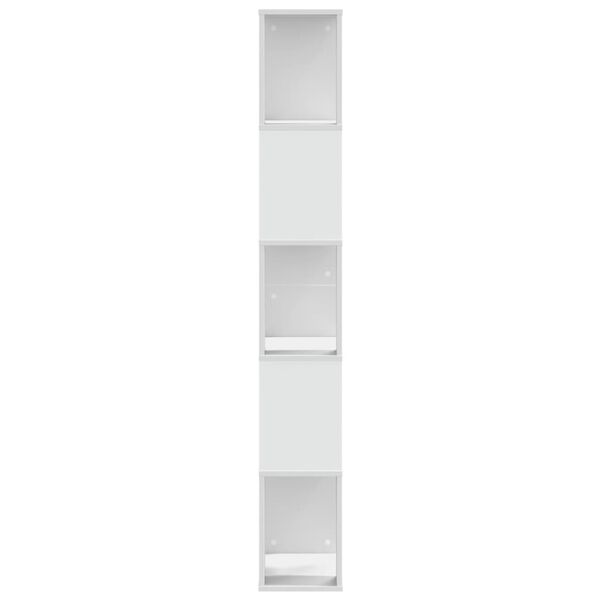 vidaXL Bibliotecă cu 5 niveluri, alb 45x23,5x162,5 cm lemn prelucrat