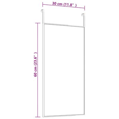 vidaXL Oglindă pentru ușă, auriu, 30x60 cm, sticlă și aluminiu