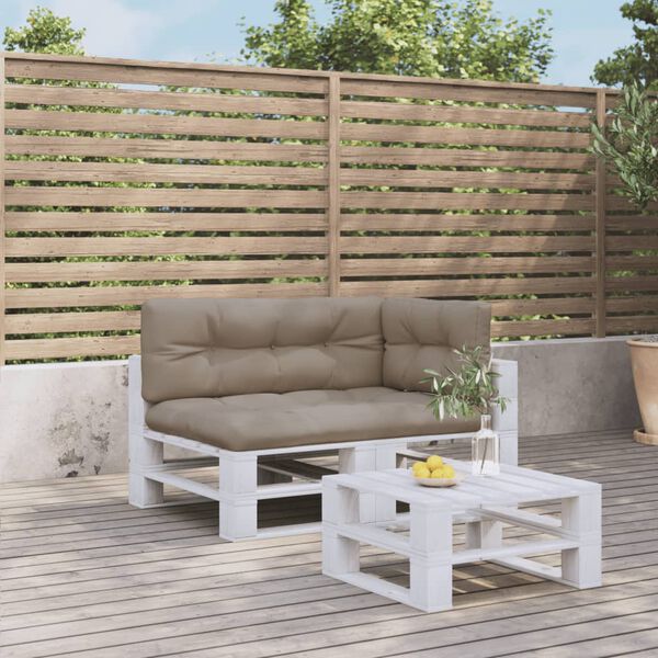 vidaXL Perne de paleți, 3 buc., gri taupe, material textil