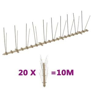 vidaXL Set bandă cu țepi antipăsări cu 2 r&acirc;nduri 20 buc. plastic 10 m