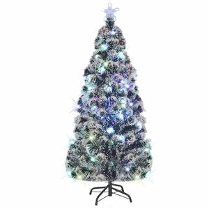vidaXL Brad de Crăciun pre-iluminat cu suport și LED-uri, 150 cm, fibră optică