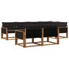 vidaXL Set de canapele de exterior 7 buc. Natural și Negru