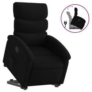 vidaXL Fotoliu rabatabil cu ridicare pe verticală, negru, textil