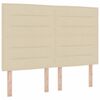 vidaXL Pat cu arcuri cu saltea cu headboard Crem 160 x 200 cm țesătură