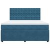 vidaXL Pat box spring cu saltea, albastru, 180x200 cm, catifea