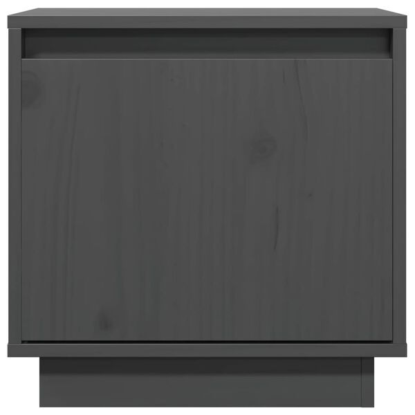 vidaXL Noptieră, gri, 40x30x40 cm, lemn masiv de pin
