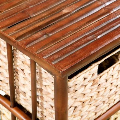 vidaXL Dulap cu sertare, bambus și zambilă de apă, 36x33x102 cm