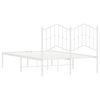 vidaXL Cadru de pat metalic cu tăblie, alb, 120x200 cm