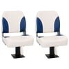 vidaXL Set 2 scaun pliabil pentru barcă, albastru și alb, 41x36x48 cm