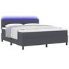 vidaXL Pat cu arc LED cu headboard Gri &icirc;nchis și alb 180 x 200 cm