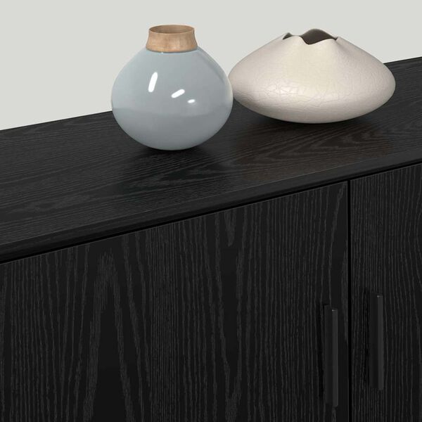 vidaXL Set Dulap TV montat pe perete Pe perete 3 pcs Stejar Negru