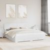 vidaXL Cadru de pat cu headboard Alb 200 x 200 cm Lemn compozit