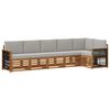 vidaXL Set canapea sectională cu pernă 5 pcs Natural și gri deschis