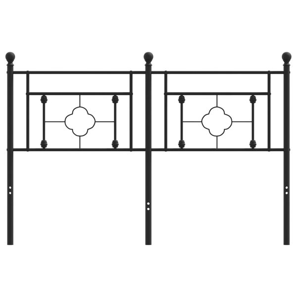 vidaXL Tăblie de pat de schimb metalică, negru, 140 cm