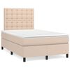 vidaXL Pat box spring cu saltea, cappuccino, 120x200cm piele ecologică