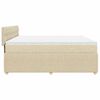 vidaXL Pat box spring cu saltea, crem, 200x200 cm, textil
