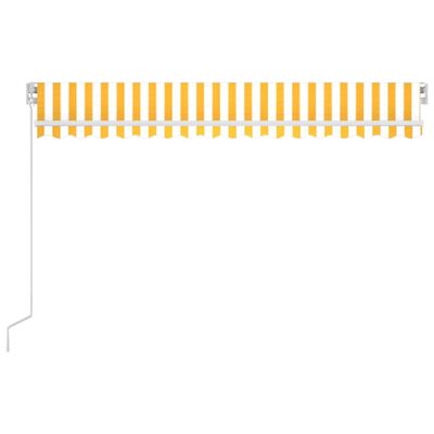 vidaXL Copertină retractabilă manual cu LED, galben și alb, 400x350 cm