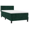vidaXL Pat box spring cu saltea, verde &icirc;nchis, 100x200 cm, catifea